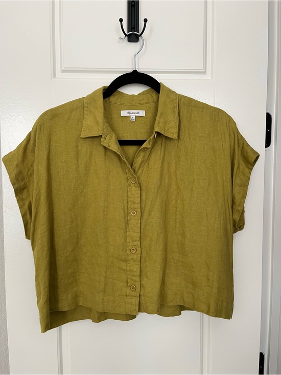Madewell Tops - Madewell Linen Crop Dolman Shirt